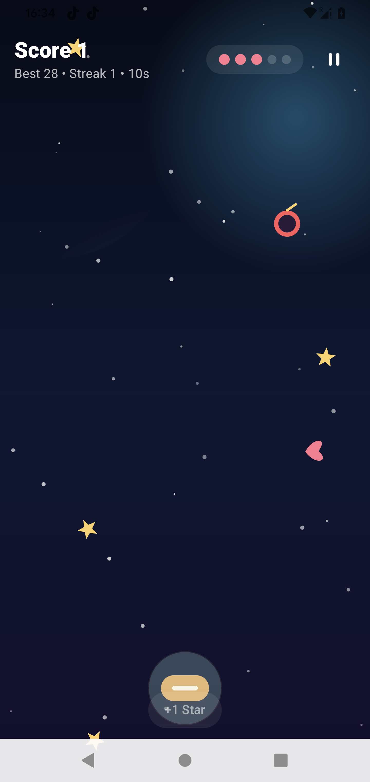 Starfall Sprint gameplay screen